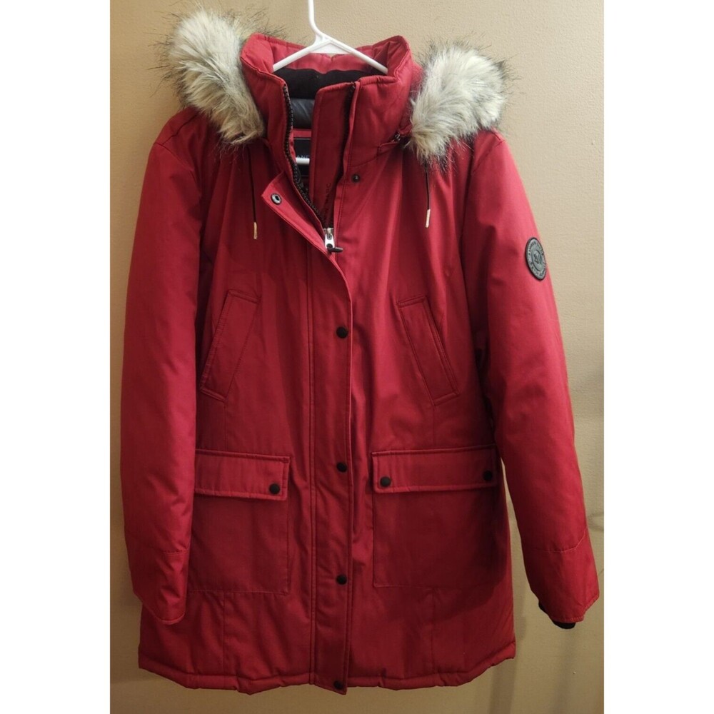 Andrew Marc Women's Snorkel Parka Jacket Detachable Faux Fur Lined Hood Size XL